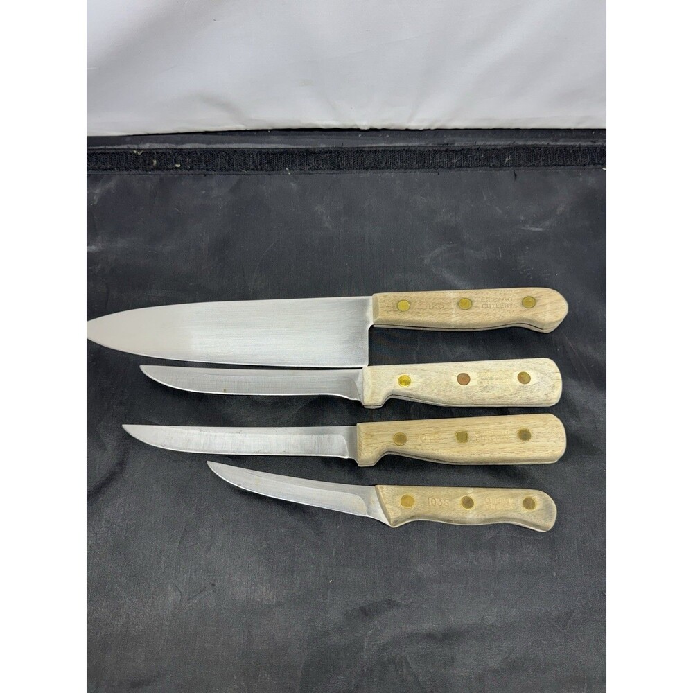 VTG Chicago Cutlery Knife Set 4 Knives Wood Handle 42S 61S 103S Pairing